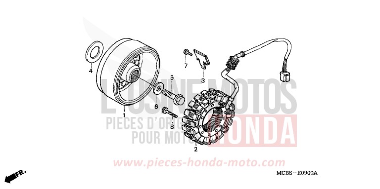 GENERATORE per Transalp 650 SHIELD SILVER METALLIC (NH480) del 2004
